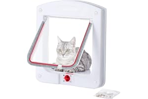SEMINISMAR Porta per Gatti e Cani,Gattaiola Porta Portina per Gatti Cani,Gattaiola per Gatti con Entrata e Uscita Controllabile 4 Vie Gattaiola,Gattaiola per Gatti,Porticina per Gatti,Gattiera per gatti