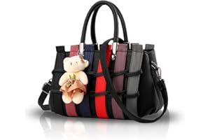 NICOLE & DORIS NICOLE&DORIS Femmes Mode sac à main coloré Crossbody épaule sac fourre-tout Sac à provisions poignées longues PU pour dames