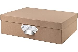 Rössler Papier 1343452620 - S.O.H.O. Caja de Almacenaje con Asa y Etiqueta Inscribible, Kraft, 337 x 105 x 255 mm, 1 Unidad