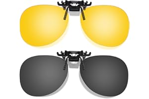 Hifot Lot de 2 lunettes de soleil à clipser, verres polarisés pour lunettes de vue, lunettes de soleil myopie sans monture pour homme femme