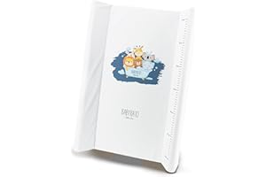 Wickelauflage 50x70 cm - abwaschbare Wickelunterlage mit Lineal - stabile Wickeltischauflage fürs Babybett - stark gepolstert, rutschfest, PVC - Wickelmatte in verschiedenen Designs