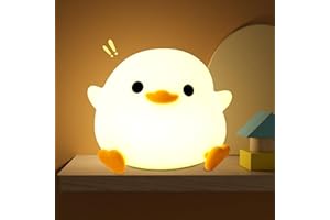 OkiyiD Ente Nachtlicht, niedliche Ente Geschenke für Mädchen, Entenlampe Geschenke Nachttischlampe für Kinderzimmer, ABS+SIL, Touch-Steuerung, tragbar und wiederaufladbar, dimmbar