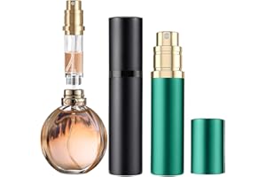 OSALALA 5ml Perfume Atomiser Refillable Bottles Mini Portable Spray Travel Bottle Empty Atomizer Bottle for Purse Handbag Pocket Luggage Man Woman (Black & Green)