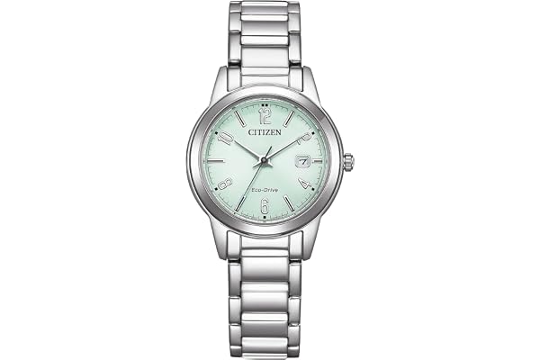 CITIZEN Damer analog kvartsur med rostfritt stål armband FE1241-71X, Grön, Armband