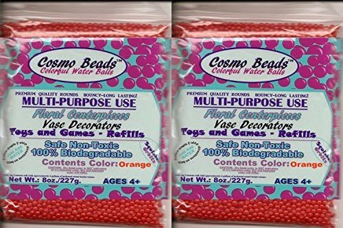 1 Pound Bag of ORANGE Water Beads Pearls Centerpiece Wedding Tower Vase Filler