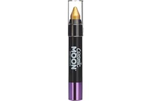 Cosmic Moon - Maquillaje Metálico de Barra de Pintura/Crayón para el Cuerpo y la Cara - 3.5g - ¡Crea fácilmente diseños metálicos como un profesional! - Dorado