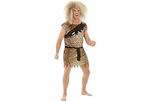 Funidelia | Disfraz de troglodita para hombre Edad de Piedra, Cavernícolas, disfraz de despedida de soltero - Disfraz para adultos y accesorios para Fiestas, Carnaval y Halloween - Talla M - Marrón