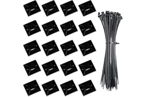 REQAG 50 sztuk samoprzylepnych cokołów do opasek kablowych, opasek kablowych, 50 szt