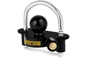 GADLANE Blokada zaczepu przyczepy – wytrzymała blokada zaczepu przyczepy kempingowej z 6 pozycjami blokowania zawiera 2 klucze (czarne)