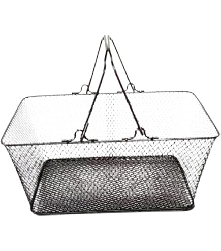 Panier De Courses Folpus En Fil Métallique Noir - 40x30x19 Cm, Grande Capacité Et Anti-rouille | Pour Supermarché Ou Rangement