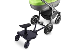 BAZARGAME Marche Pied Poussette, Planche Poussette Universelle, Buggy Board avec siège, Planches à roulettes, Skate Poussette Universel, pour poussette jusqu'à 25 kg