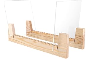 APACALI 1 soporte de madera maciza para discos de vinilo con acrílico transparente, organizador para 50 LPs, soporte de vinilo con soporte acrílico transparente resistente, Blanco, Vinilo