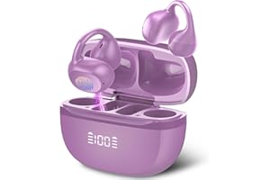 AGGOO Open Ear Earbuds,Wireless Earbuds Bluetooth 5.4 Ergonomic Clip-On Ear buds, Bone Conduction Over The Ear Headphones 48H Playtime, Perfect Running Headphones for Sports IPX7 Waterproof Touch Controls