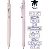 SEYFİKİRTASİYE uni-ball Zento Hibrit Jel T&uuml;kenmez Kalem, 0.7 mm, Mavi M&uuml;rekkep, 2 Adet