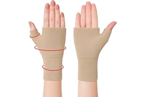 Atan Compression Wrist and Thumb Support for Arthritis, Carpal Tunnel, Joint Pain, Sprain, Sports, Hand Instability| Improve Circulation| Breathable, Ergonomic, and Supportive, 1 Pair (Beige, M)