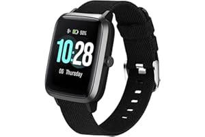 LvBu Armband Kompatibel für ID205L, Nylon Strick Replacement Uhrenarmband für ID205L/ willful SW021/ YAMAY SW021/LIFEBEE ID205L Smartwatch (schwarz)