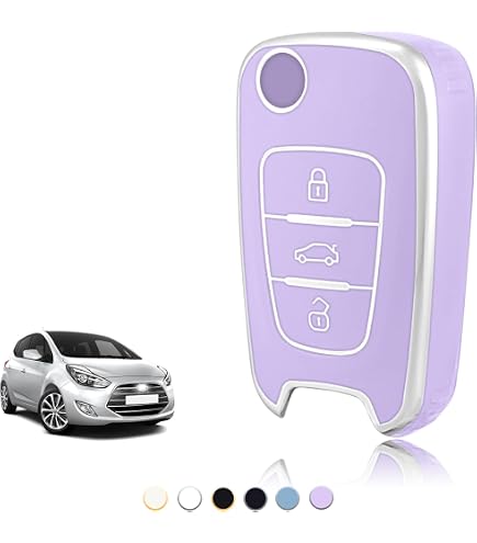 Ontto Cover In TPU Per Chiave Auto Hyundai I20 I30 I35 IX20 IX35 Elantra – Telecomando 3 Tasti Flip Key – Protezione Morbida Nera