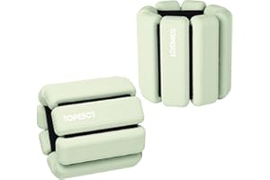TOPESCT Adjustable Wrist Weights - Set of 2 (1lb Each) | Wearable Wrist & Ankle Weights Bracelet for Yoga, Dance, Barre, Pilates, Cardio, Aerobics, Walking