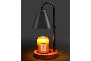 Funistree Christmas Black Candle Warmer Lamp with Dimmer, Secret Santa Gifts for Men Women, Xmas Advent Calendar Presents for Him Dad Stocking Fillers, Candle Heater Lamp with 2 Bulbs for Birthday