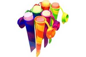 BANGP Little Ice Pop Moulds with Attach Lid, 5.9 * 2.16in Silicone Popsicle Moulds - 6 Pack Kitchen Ice Lolly Maker, Flexible & Durable &Reusable - Easy Clean, Colored Ice Cream Lollies (Color)