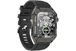 LOYEWAIER Moderne Smart Uhren HD Bildschirm Anruf Nachricht Erinnerung Bluetooth Uhr Mann Outdoor Sport Aktivität Fitness Tracker Männer Schwarz Edelstahl Smartwatch für Android IOS (B-Schwarz)