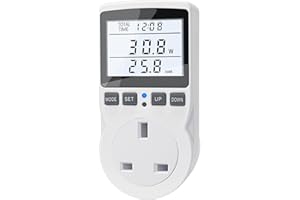 KETOTEK Energy Monitor Plug, Electricity Usage Monitor with 11 Modes, Power Meter Backlight Display, Energy Watt Voltage Amps Power Consumption Meter, Overload Protection for Home Appliances