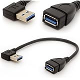 USB 3.0 Extension Cable Right Angle 90 Degree Adapter Type A Male To Female High Speed Connection, Super fast 5Gbps Data Tran
