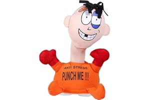 NEFLUM Poupée En Peluche Anti-stress Punch Me, Pauvre Gars Avec Un Nez Meurtri Et Un Visage Enflé, Jouet Doux Pour Soulager Le Stress, Jouet De Bureau Beat And Scream Avec Ventouses, Poupée Dammit Fidget