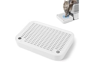 Kalolary Rampa para Caja de Arena para Gatos, escalones Antideslizantes para Caja de Arena, Ideal para Gatos pequeños y Mayores, Pedal de Recogida de Arena (Blanco Plano)