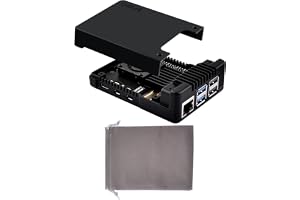 GeeekPi Argon Neo 5 Bred Fodral för Raspberry Pi 5 med inbyggd fläkt, Raspberry Pi 5 aluminium Fodral, Argon Neo 5 Fodral med
