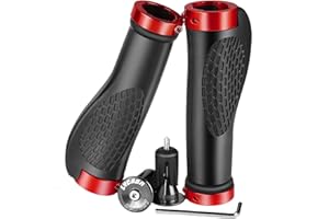 LYCAON Puños Bicicleta Ergonómicos, Manillar Bicicleta Doble Bloqueo, Empuñadura Bicicleta para MTB/BMX/Montaña/Bici Plegables/Bicicletas Urbanas Aluminio