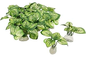 Smoothedo-Pets Lot de 20 plantes artificielles en plastique pour aquarium - Petite taille - 2,5 cm de haut - Poisson rouge - Paysage aquatique - Mini herbe (feuille en soie B)