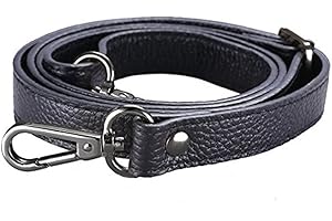 Careor Bandoulière de rechange réglable en cuir avec mousquetons pivotants en métal pour sac à bandoulière, sacoche, sac à main, largeur 2 cm