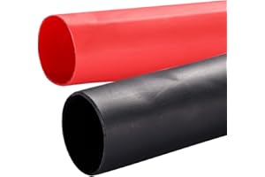 Yizerel 2 Pack 3/4''(19.1mm) Heat Shrink Tube 3:1 Adhesive-Lined Heat Shrinkable Tubing Black&RED 4Ft