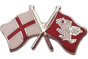 SENLAK ENGLAND BADGE - WHITE DRAGON AND ST GEORGE CROSS - Anglo-Saxon, Patriotic