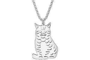 DUOWEI Lindo collar de gato con colgante de acero inoxidable chapado en oro de 18 quilates, joyería para mascotas, gatos, regalos para mujeres, adolescentes y niñas