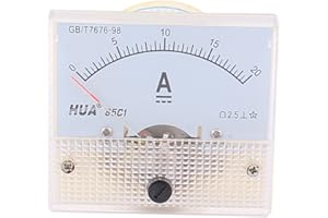 sourcing map 1 Stück Analoges Strommessgerät DC 0-20A 85C1 Amperemeter 64x43x56mm für Stromkreisprüfung Batterie Laden Ampere Tester Gauge