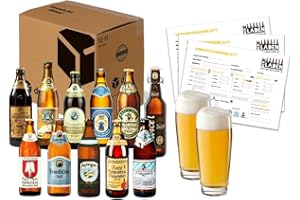 ‎ELBSCHLUCK KARU BIERPAKET BIERGESCHENK Weihnachten Geburtstag TESTPAKET + 2 Gläser + 10 Verkostungsbögen Testpaket Bierspezialitäten 10x 0,5L Pils Kellerbier Weizen inkl. Pfand