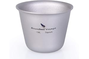 iBasingo Mini tasse à saké en titane pour camping, pique-nique, fête, whisky, vin, thé, flagon, Titane, 1 pièce.
