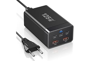 SCCVEE Ładowarka USB C, 125W 5 portów, stacja ładująca o kompaktowej konstrukcji, ładowarka USB-C/PD/USB-A, kompatybilna z iPhone/MacBookiem/Galaxy S23 Ultra/S22/S21/Thinkpad i innymi