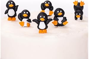 Evelay Cake Toppers Merry Christmas Cake Decoration Pieces Cupcake Toppers Multi Purpose Decoration(6pc Mini Penguin)