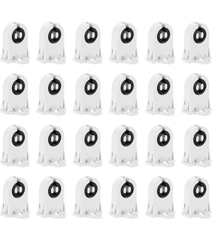 Tube T5 13w PATIKIL T8 Support De Lumière Fluorescente, 12 Pcs G13 Base De Lampe Douille De Tube Fluorescent LED, 500V Remplacement Du Support De Lampe De Type Tournant Non Shunté, 26x32x13mm