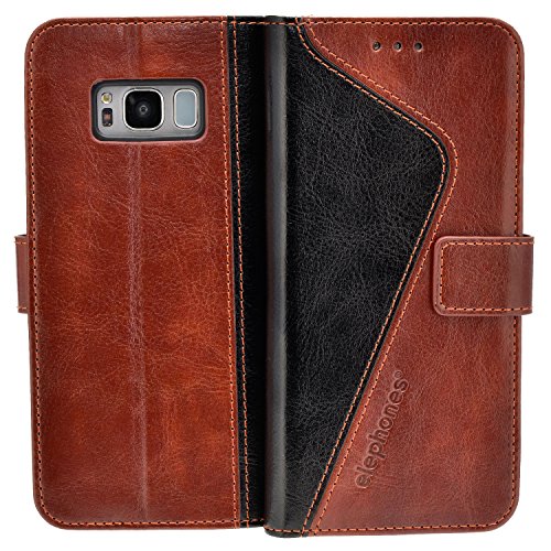Preisvergleich Produktbild Samsung Galaxy S8 Hülle Handyhülle von elephones mit UNZERBRECHLICHER SCHALE Handytasche Schutzhülle Handyschutz Wallet Case Klapp Schutz Handy Hüllen Taschen Tasche Hülle Cover Etui Flip