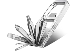 Uadme Couteau Multifonction, Porte Clef Multifonction 12 en 1, Tournevis de Poche, pour Survie Camping Randonnée