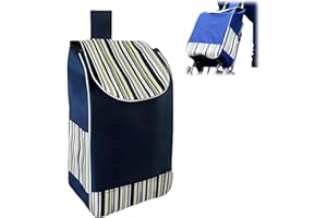 GENERICO Borsa per la Spesa in Tessuto Oxford, Borsa di Ricambio Pieghevole per Carrello, Borsa per la Spesa di Ricambio Pieghevole Impermeabile per Carrello della Spesa (blu)