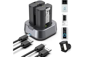 OHZHAO 2 Batterien 7200mAh Ersatz für Ring Akku mit Ladestation, Kamera-Akku mit hoher Kapazität, kompatibel mit Ring-Doorbell 2/3/4/3plus, Stick Up Cam(2/3Gen), Spotlight Cam Battery