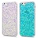 Price comparison product image [2 Packs] iPhone 6s Case, iPhone 6 Cover, Bling Glitter Soft Gel Clear TPU Shell, Luxury Shinny Sparkle Transparent Silicone Case Back Cover for iPhone 6/6s - Blue + Pale Purple