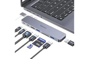 MELELINK Adaptateur Mac HDMI, Hub USB C 8 en 2 Adaptateur pour MacBook Pro/Air avec HDMI 4K Thunderbolt 3 100W 40Gbps, USB C 3.0, 2 USB 3.0, USB 2.0, Lecture de Carte SD/TF Dock Macbook M4 M3 M2 M1 2025-2018