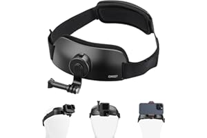 ULANZI SELECT Ulanzi CM027 Sangle de tête – 2 en 1 POV Set Support Vertical Shots Vlog Accessoires vidéo pour Hero 12 11 10 9 8 7 Noir/DJI Osmo Actions/Insta360 Téléphone Portable Smartphone
