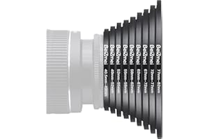 BEIZMEI Juego de 9 Anillos adaptadores Step-up Fabricados en anodizado Aluminio (Metal), incluidos:40,5-49mm,49-52mm,52-55mm,55-58mm,58-62mm,62-67mm,67-72mm,72-77mm,77-82mm (cámara Filter Ring)